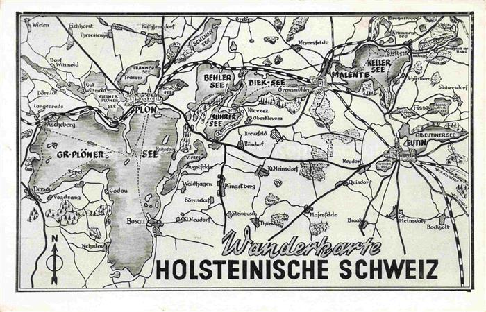 Ploen am See Schleswig-Holstein Wanderkarte Holsteinische Schweiz