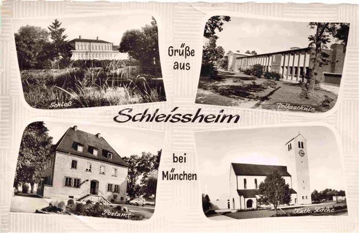 Schleissheim  Oberschleissheim MueNCHEN Bayern Postamt Schloss Volksschule