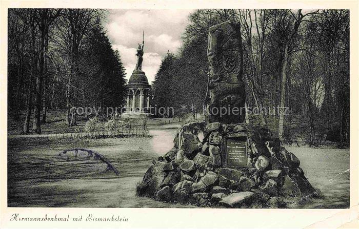 Hermannsdenkmal Detmold Lippe NRW mit Bismarckstein