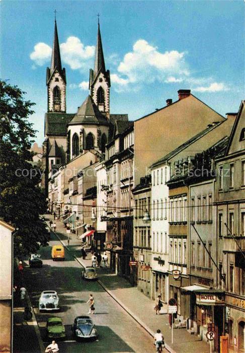 Hof Saale Bismarckstrasse mit Marienkirche