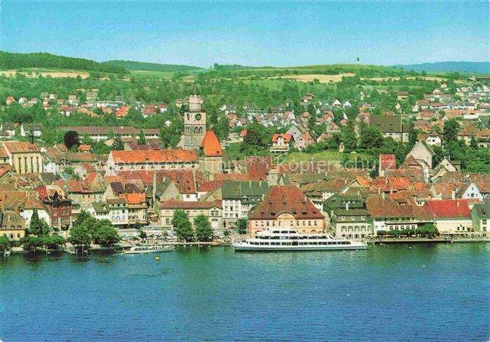 ueberlingen Bodensee BW Luftaufnahme Binnenschiff