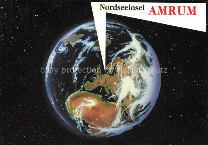 AMRUM Insel Nebel Nordfriesland Blick aus Weltraum auf Europa