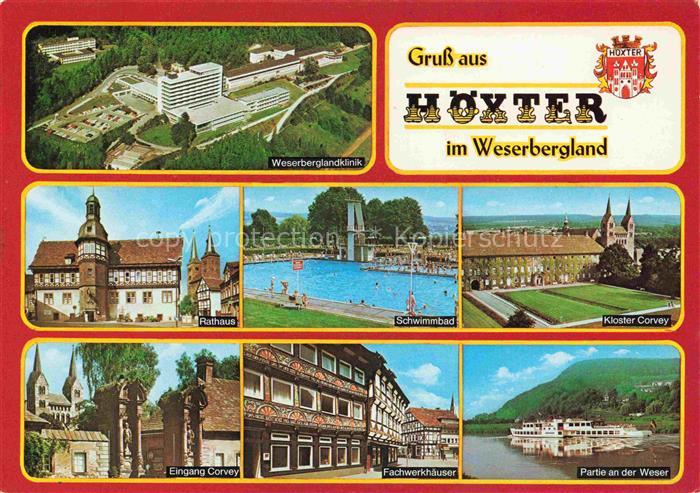 Hoexter Weser NRW Rathaus Kloster Corvey Fachwerkhaeuser
