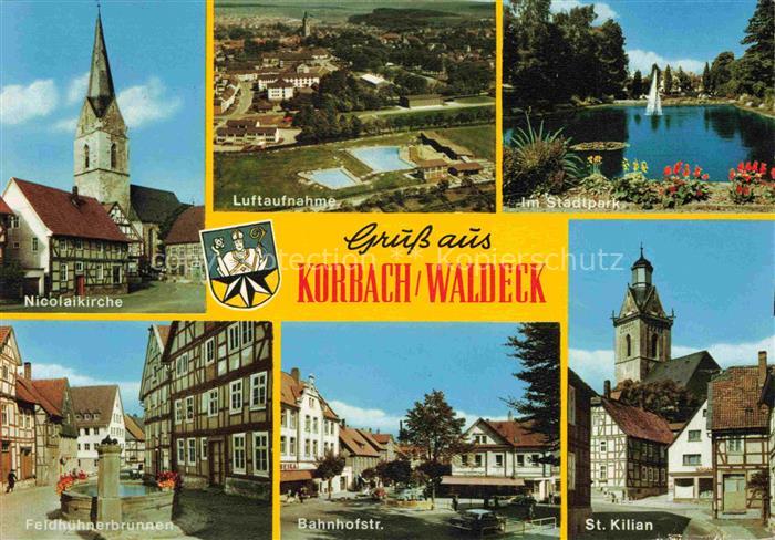 Korbach Corbach Waldeck Hessen St. Kilian Nicolaikirche Stadtpark