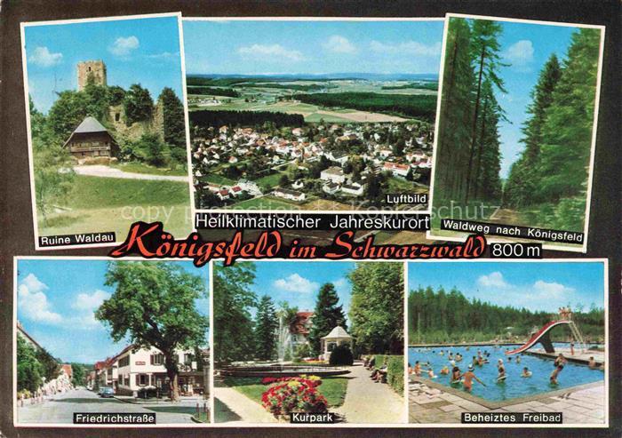 Koenigsfeld  Baden Schwarzwald BW Heilklimatischer Jahreskurort Freibad Ruine Wa