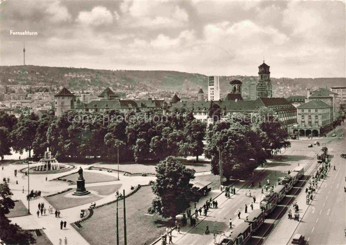 STUTTGART  CITY Partie AM Schlossplatz Fernsehturm