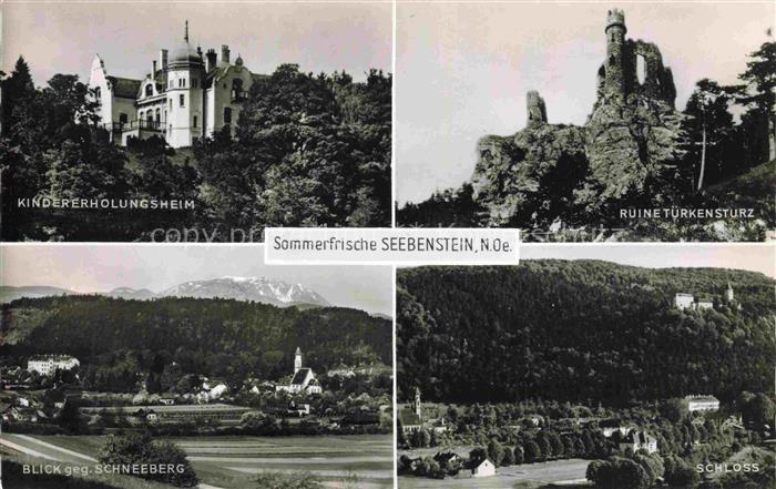 Seebenstein Niederoesterreich AT Kindererholungsheim Ruine Tuerkensturz Schneebe