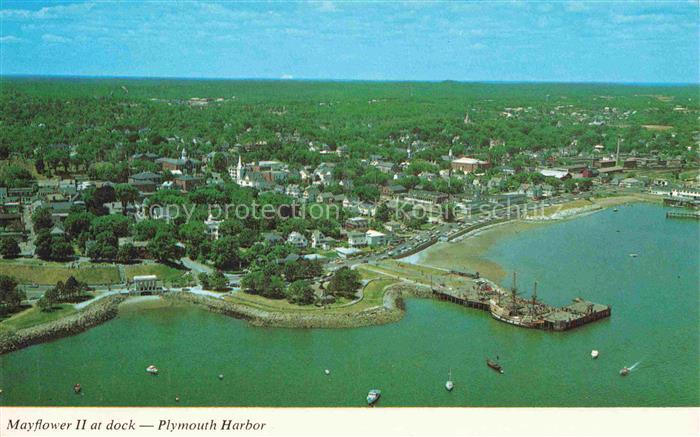 PLYMOUTH  South West UK Harbour Mayflower II at dock Fliegeraufnahme
