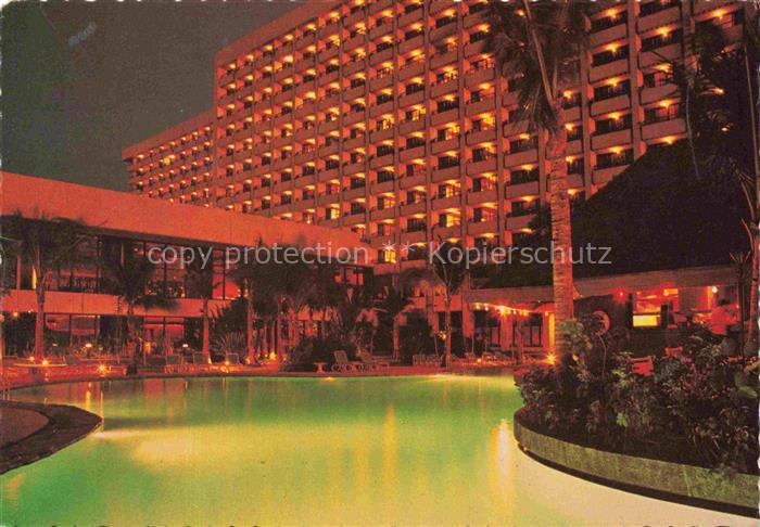 Manila  Philippines Philippine Plaza Hotel The illuminated Pool
