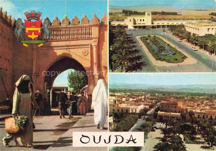 Oujda Oudjda Maroc Vue generale les remparts la gare