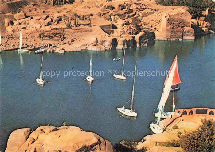 Asswan Assuan Aswan Egypt Sailing boats on the Nile at Aswan
