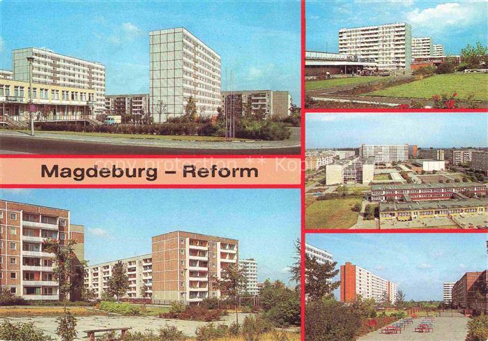 MAGDEBURG  CITY Poliklinik Wladimir Komarow Strasse HO Kaufhalle uebersicht Teil