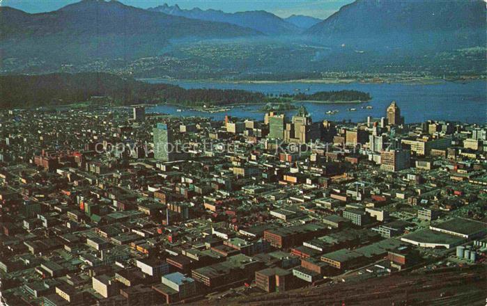 VANCOUVER BC Canada Aerial view Stanley Park Harbour and North Share
