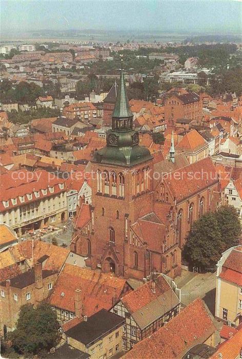 Guestrow Mecklenburg Vorpommern Stadt und Pfarrkirche St Marien Fliegeraufnahme
