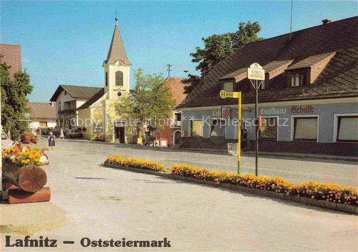 Lafnitz Steiermark AT Ortspartie mit Kirche