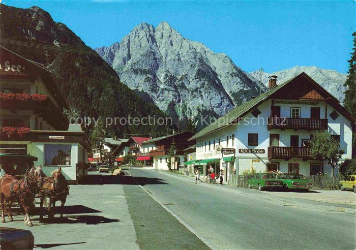 Weidach Leutasch Innsbruck Tirol AT Ortsstrasse Blick gegen oefelekopf