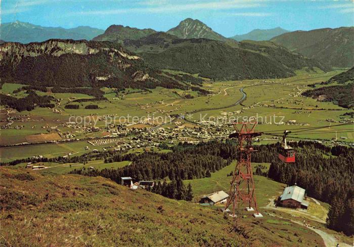 St Johann Tirol AT Panorama Alpengasthof Angerer Alm Harschbuehel Gondelbahn