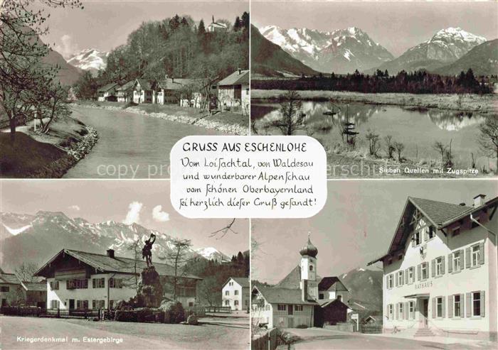 Eschenlohe Garmisch-Partenkirchen Bayern Panorama Sieben Quellen mit Zugspitze K