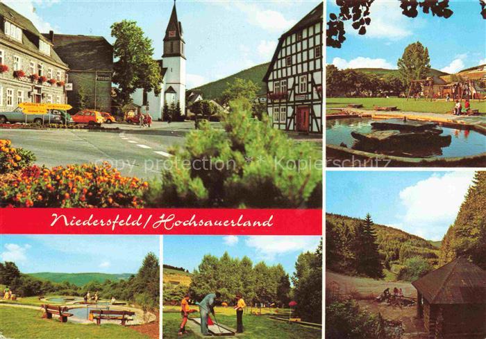 Niedersfeld Winterberg Hochsauerlandkreis NRW Ortszentrum Kirche Parkanlagen Min