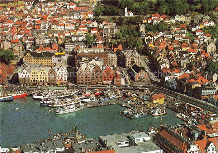 BERGEN  Norge View towards the harbour area Vagen
