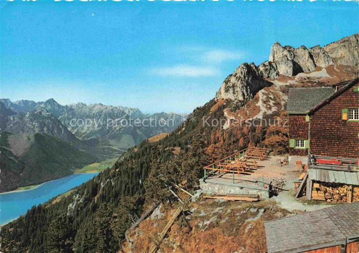 Achensee Tirol AT Erfurter Huette Blick gegen Rotspitze