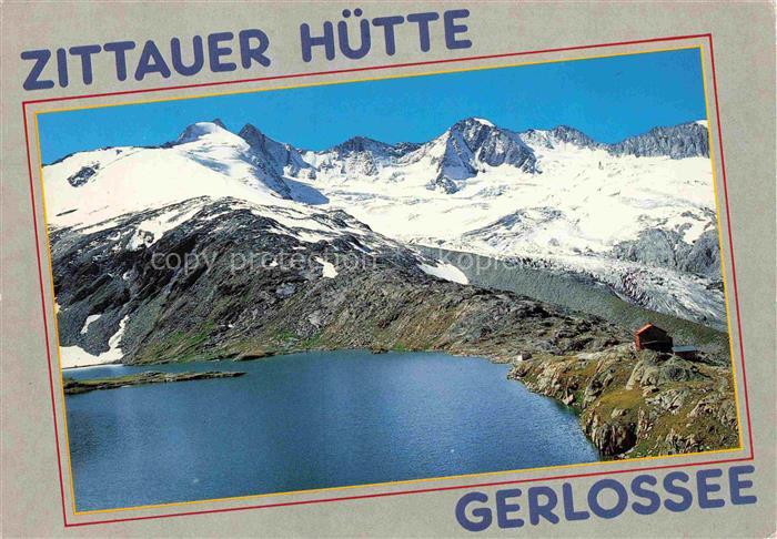 Zittauerhuette 2330m Gerlossee Hohe Tauern AT Panorama Bergsee Berghaus Gletsche