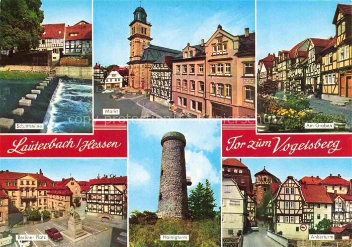 LAUTERBACH  Hessen Schrittsteine Markt Kirche Am Graben Fachwerkhaeuser Berliner