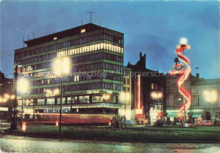 KATOWICE Kattowitz PL Rynek Nachtaufnahme