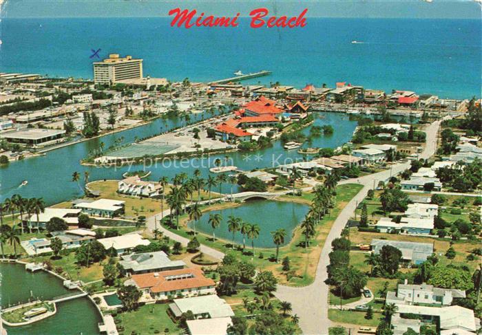 Miami Beach Florida USA Tropical resort areas oceanfront hotels aerial view