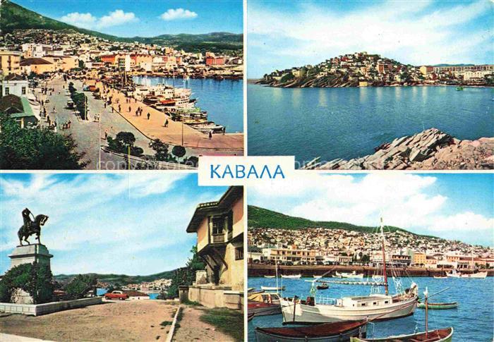 Cavalla Kavalla Greece Teilansichten Hafen Denkmal