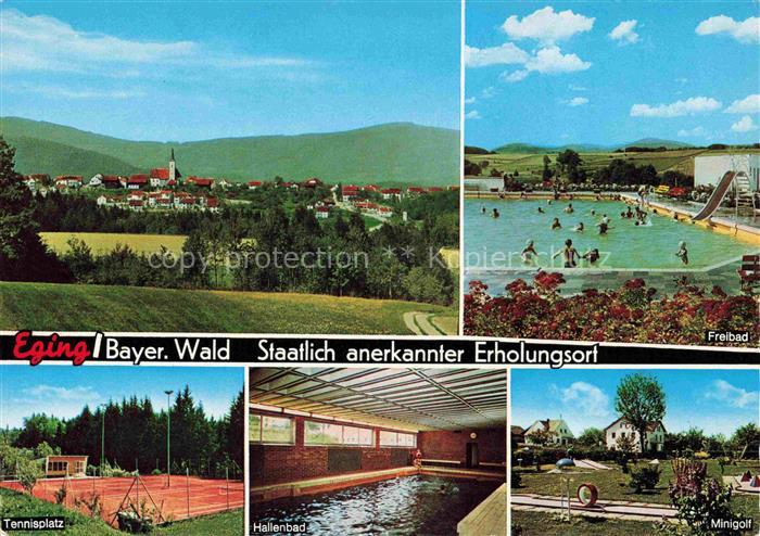 Eging  am See Bayerischer Wald Bayern Gesamtansich Freibad Tennisplatz Hallenbad