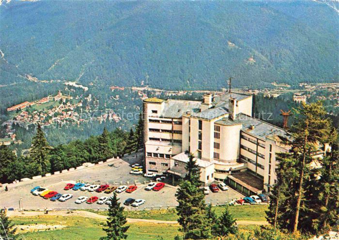 Sinaia RO Berghotel Blick ins Tal Hotelul alpin Cota 1400