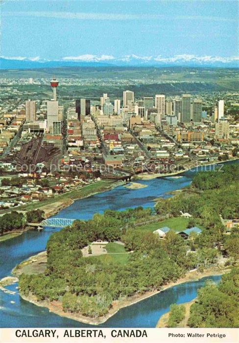 Calgary Alberta Canada View of the city from the Calgary Zoo to the Rocky Mounta