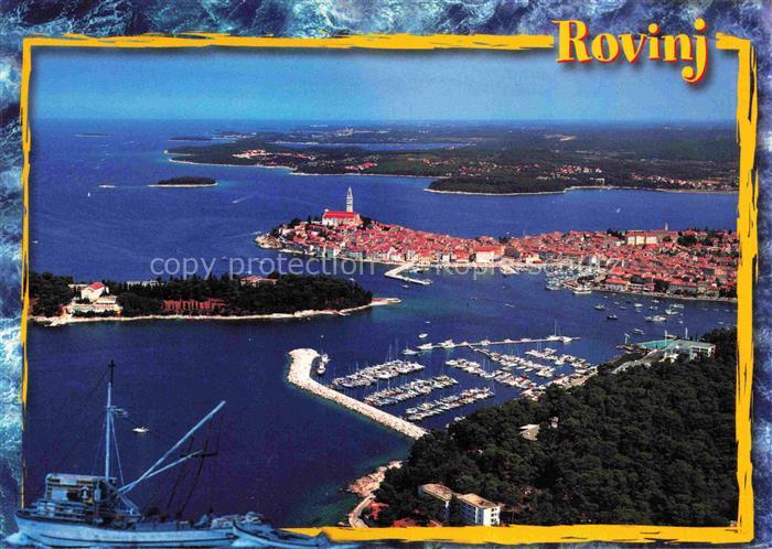 Rovinj Rovigno Istrien Croatia Panorama Hafen Luftaufnahme