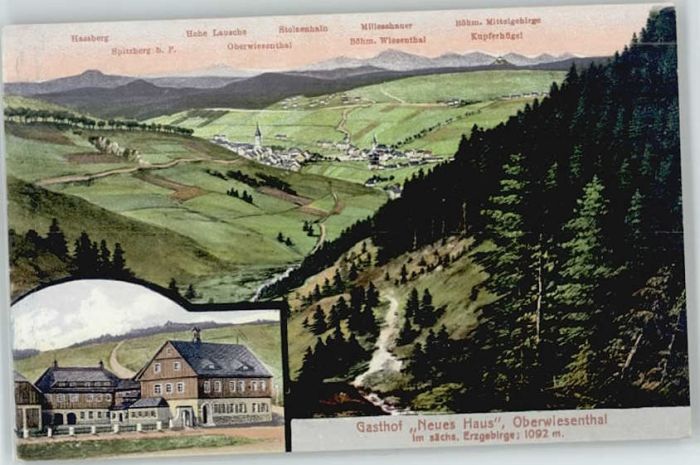 Oberwiesenthal Erzgebirge Gasthof Neues Haus Kuenstlerkarte
