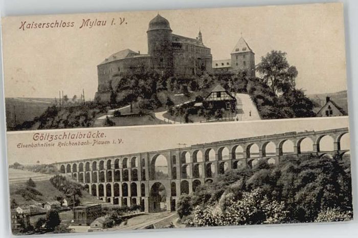 Mylau Schloss Goeltzschtalbruecke *
