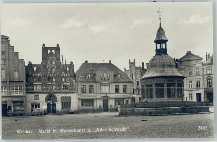 Wismar Mecklenburg Markt Wasserkunst Alter Schwede