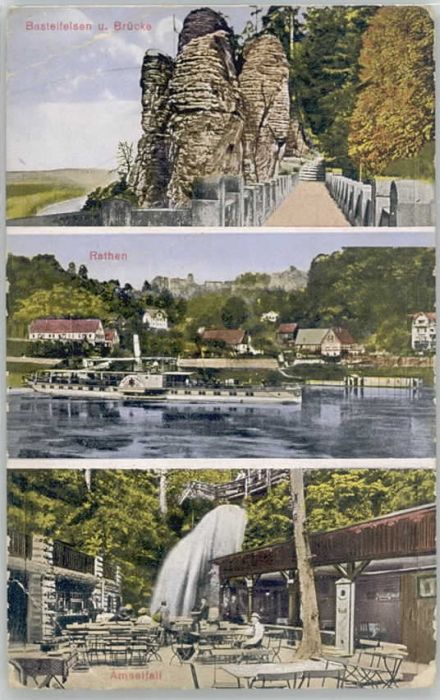 Rathen Saechsische Schweiz Rathen Sachsen Basteifelsen Amselfall