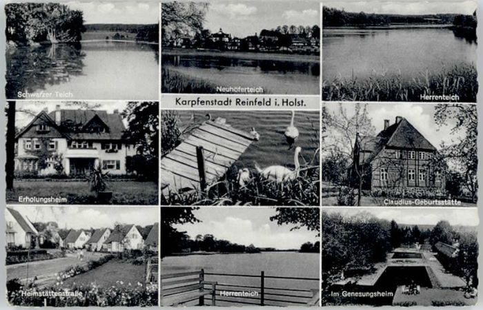 Reinfeld Holstein Claudius Geburtsstaette Herrenteich Neuhoeferteich Schwarzer T