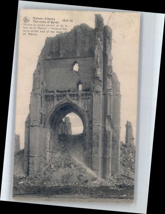 Ypern Ypres Ypres Ruines Tour St. Martin