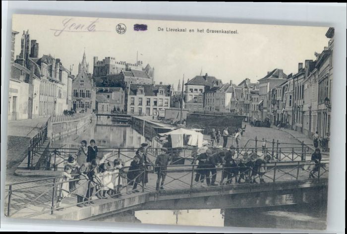 Gent Gand Flandre Gent Lievekaai Gravenkasteel