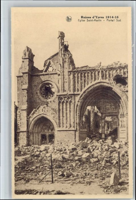 Ypern Ypres Ypres Ruines Eglise Saint-Martin