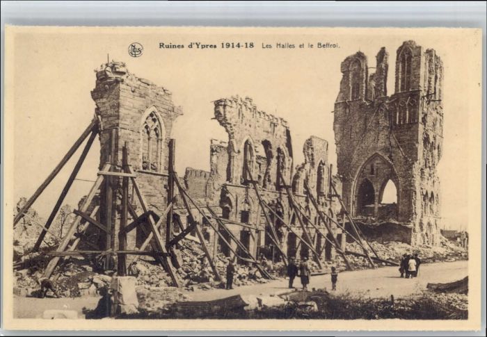 Ypern Ypres Ypres Halles Beffroi Ruines
