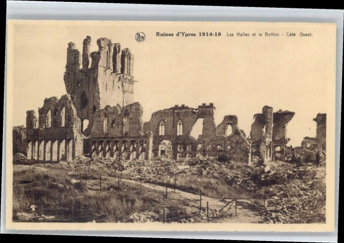 Ypern Ypres Ypres Ruines Halles Beffroi