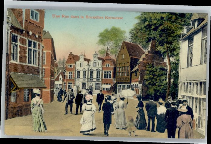 Bruxelles Bruessel Rue Dans Kermesse