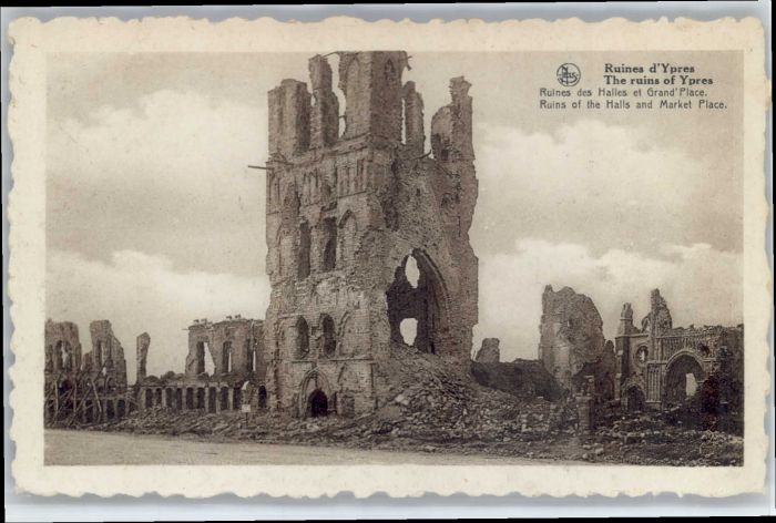 Ypern Ypres Ypres Ruines Halles Grand Place Market Place