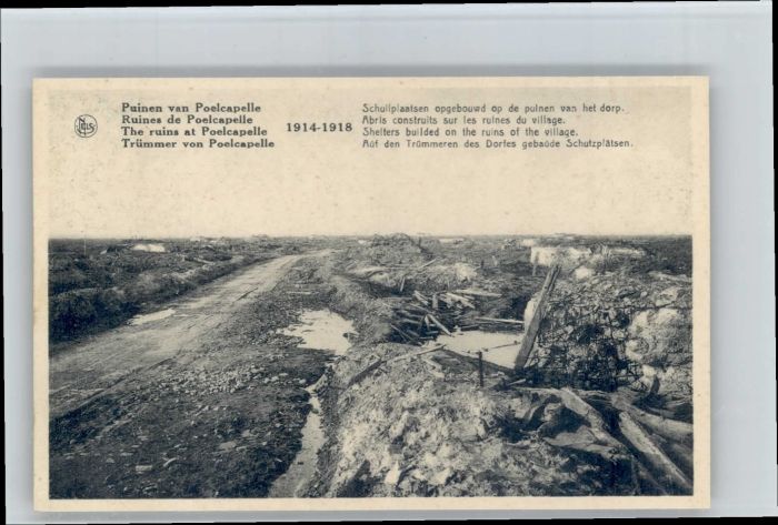 Poelcapelle Poelkapelle Ypern West-Vlaanderen Belgie Ruines Puinen Schuilplaatse