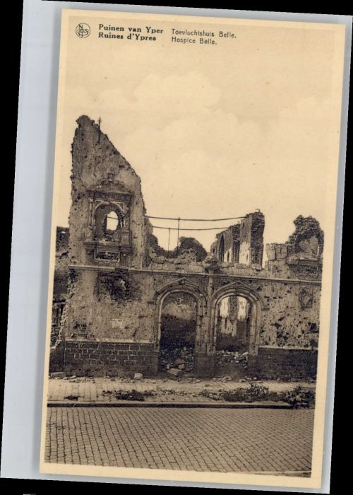 Yper Ypres Ruine Puinen Toevluchtshuis Belle Hospice Belle