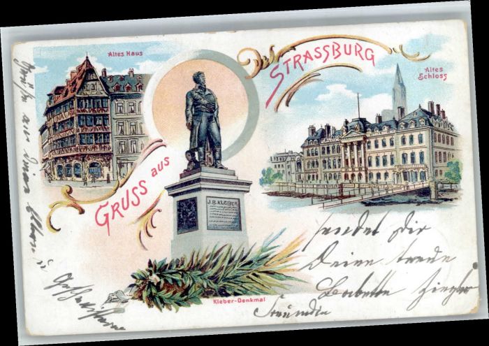 Strasbourg Alsace Strassburg Altes Haus Kleber-Denkmal Sc