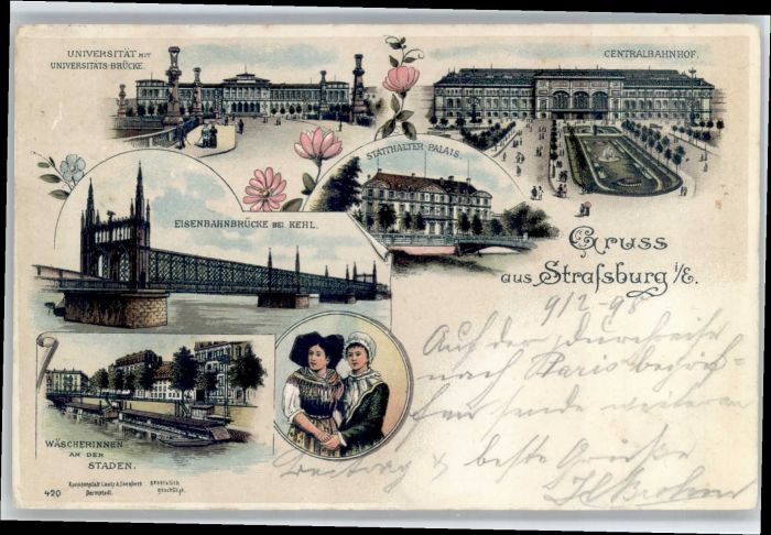 Strasbourg Alsace Strassburg Universität Brücke Bahnhof E